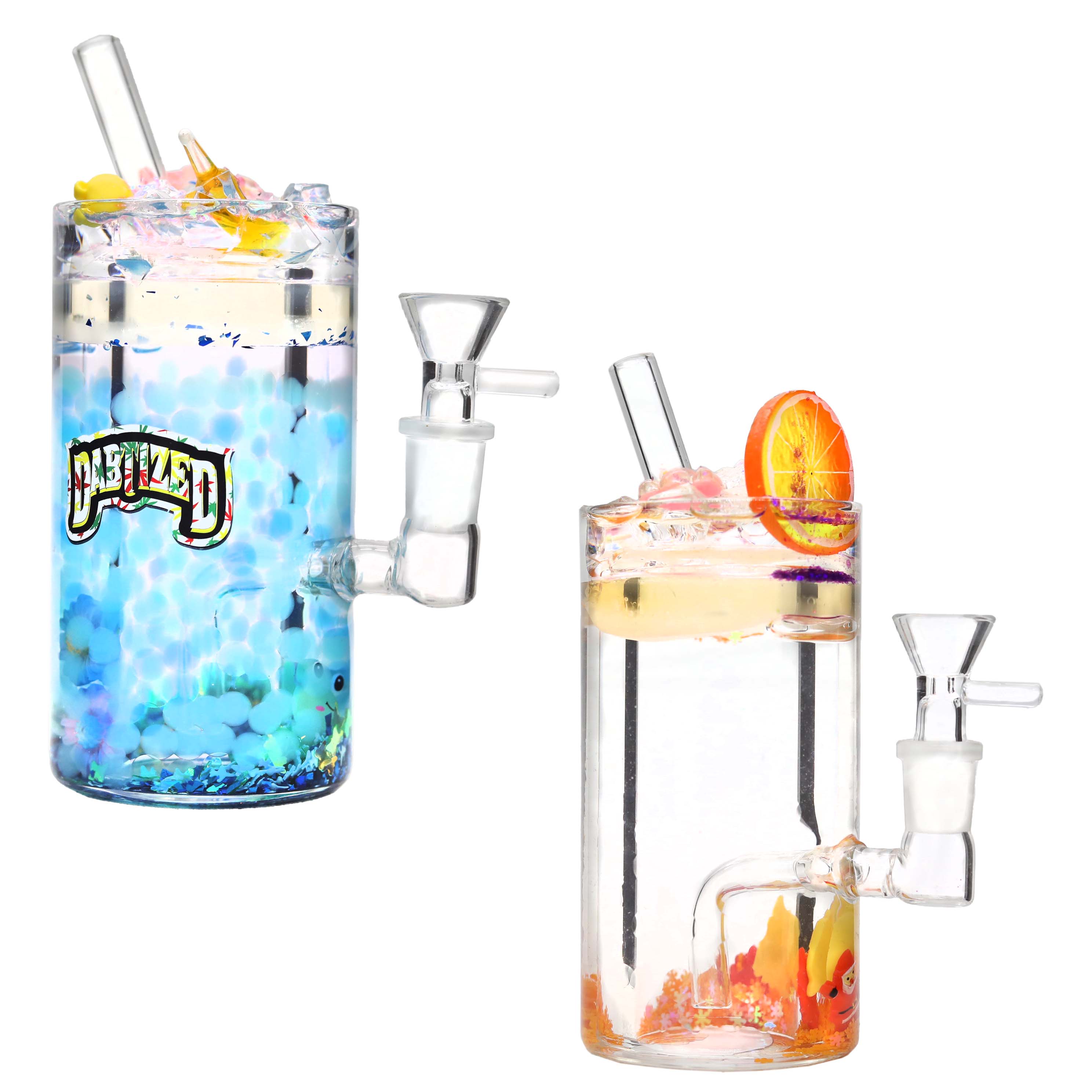 Dabtized Intoxicated Drink Glittery Waterpipe (DRW-001) | 10 inch | Assorted Colors product image